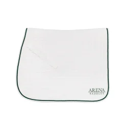 SADDLERY BRANDS INTL Arena Dressage Pad White/Green Clearance