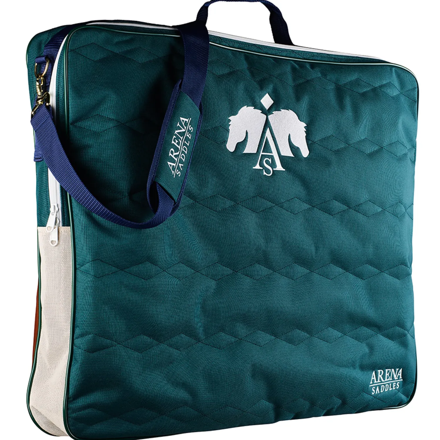 SADDLERY BRANDS INTL Arena Saddle Pad Bag Dark Green/Navy/White/Caramel Discount