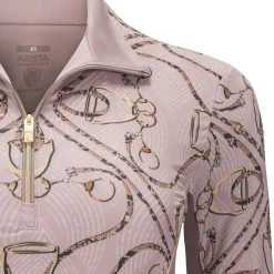 ARISTA EQUESTRIAN Arista® Golden Stirrups Quarter-Zip Long Sleeve Sun Shirt Peony
