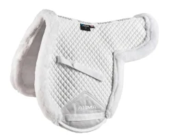 SHIRES EQUESTRIAN ARMA SupaFleece-Lined Shaped Pad White New
