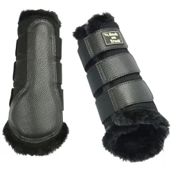 BACK ON TRACK BOT LL Back on Track® 3D Mesh Splint Boots with Faux Fur Black Hot