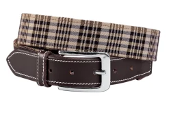 JPC EQUESTRIAN Baker® Ladies’ Classic Plaid Belt Brown Leather/Plaid New