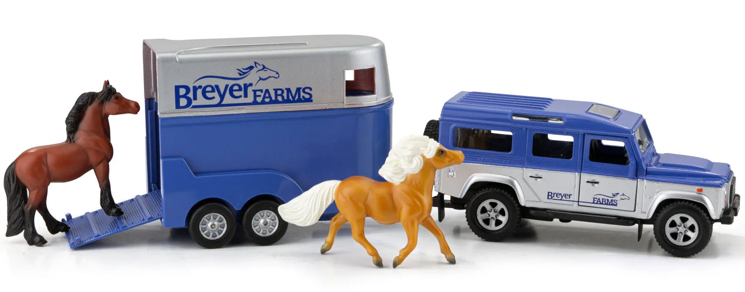 REEVES INTERNATIONAL Breyer® Farms Land Rover® & Tag-a-Long Trailer Set Hot