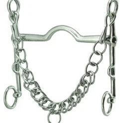 INTREPID INTL Coronet Thin Wide Port Curb Weymouth Bit Stainless Steel