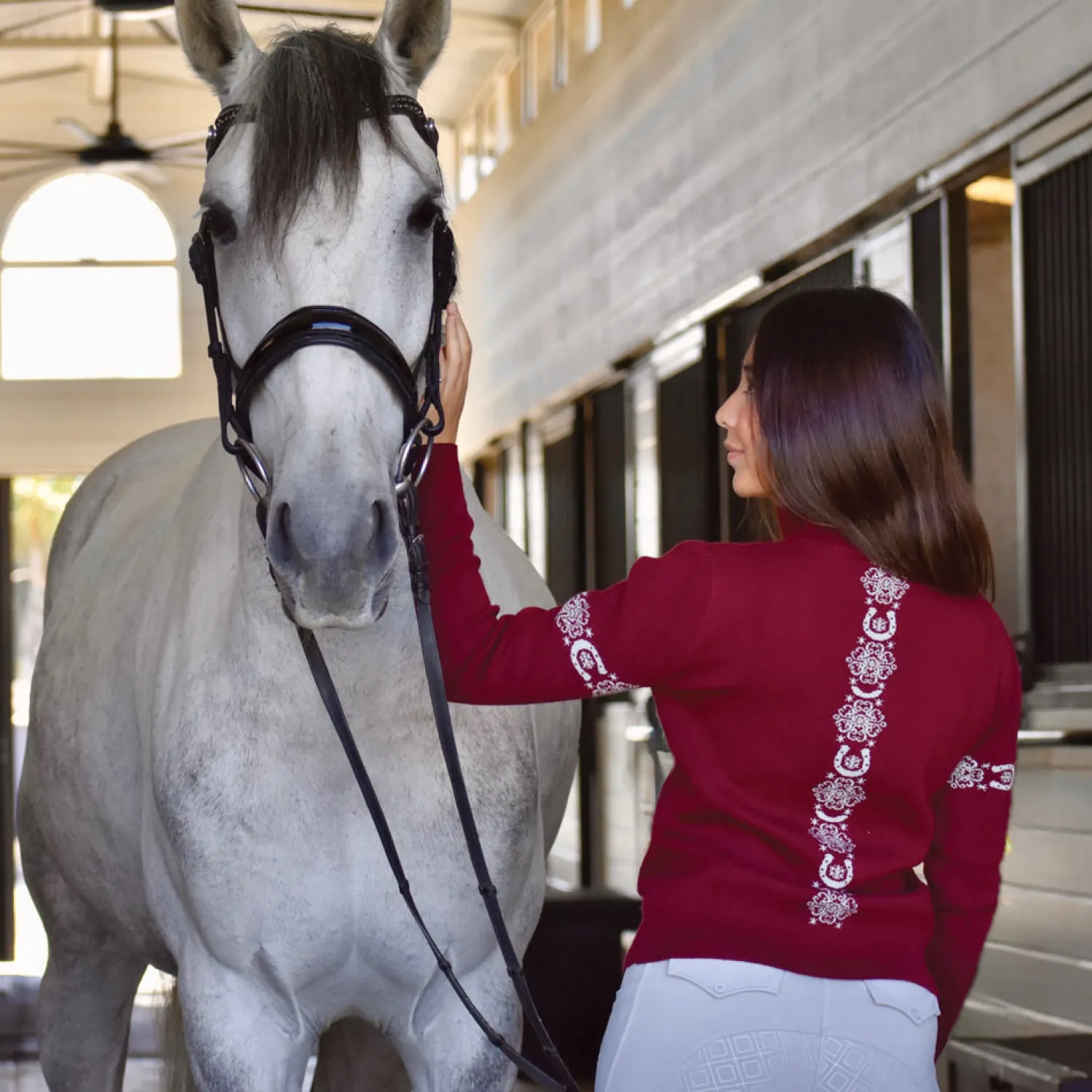 DANCING EQUESTRIAN Ladies’ "Snowflake" Sweater Sale