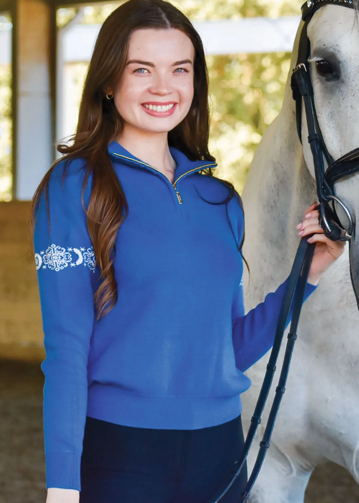 DANCING EQUESTRIAN Ladies’ "Snowflake" Sweater Sale