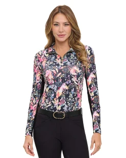DANCING EQUESTRIAN Ladies’ Equus Garden Long Sleeve Shirt Black Outlet