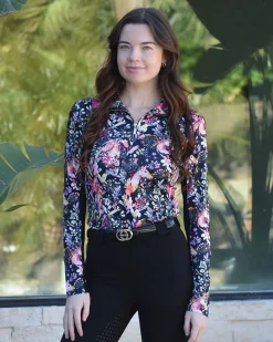 DANCING EQUESTRIAN Ladies’ Equus Garden Long Sleeve Shirt Black Outlet