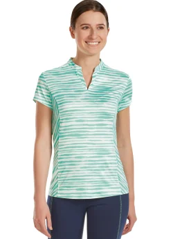 KIRSCH Dover Saddlery® Ladies’ Notch-V Stripe Short Sleeve Shirt
