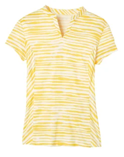 KIRSCH Dover Saddlery® Ladies’ Notch-V Stripe Short Sleeve Shirt