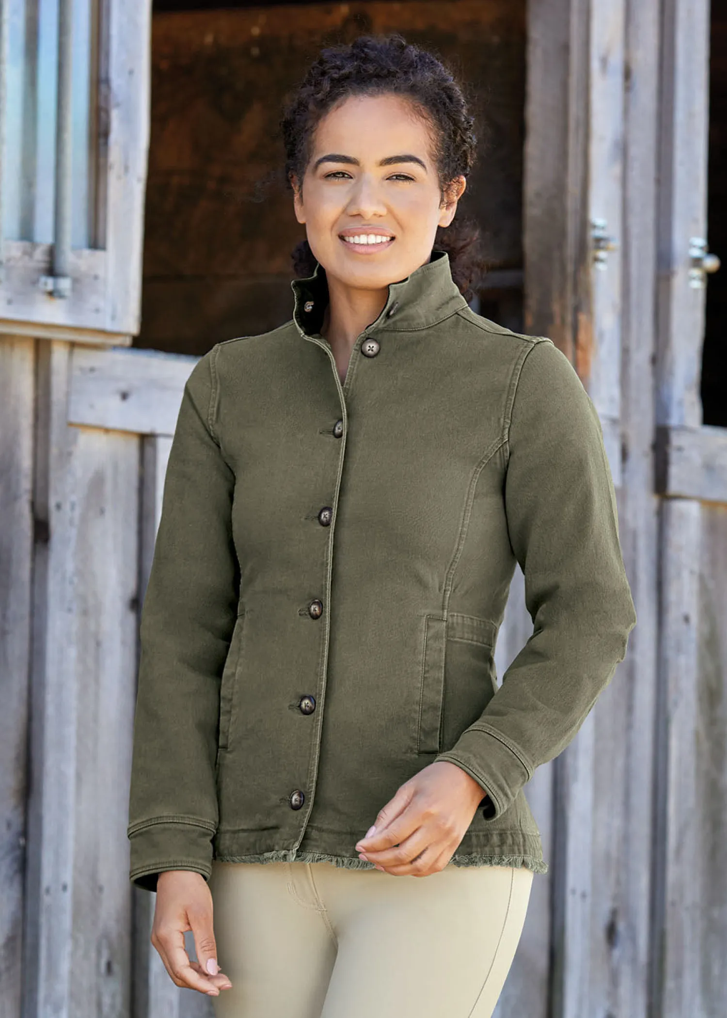 KIRSCH DS Ladies’ Barn Coat Distressed Hemlock Discount