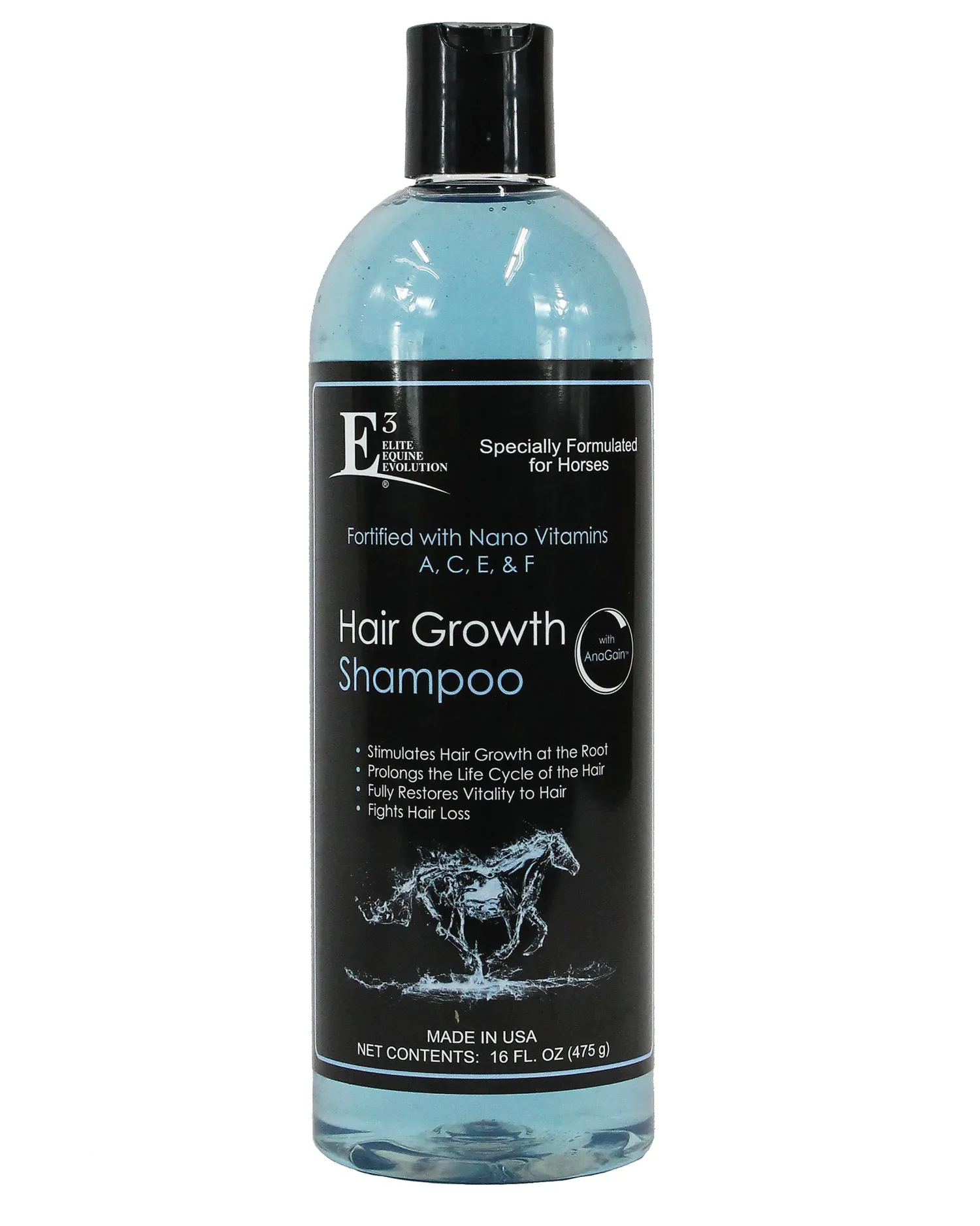 ANIMAL HEALTH INT E3® Elite Equine Evolution Hair Growth Shampoo New