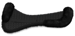 WORLD EQUSTRN BRNDS E.A. Mattes Platinum EWWA Sheepskin Dressage Half Pad with Rear Trim Hot