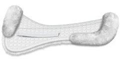 WORLD EQUSTRN BRNDS E.A. Mattes Platinum EWWA Sheepskin Dressage Half Pad with Rear Trim Hot