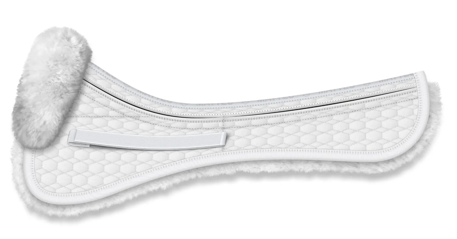 WORLD EQUSTRN BRNDS E.A. Mattes Platinum EWWA Sheepskin Dressage Correction Half Pad Hot