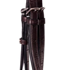 EQUINAVIA Valkyrie Fancy-Stitched Figure-8 Bridle & Reins Chocolate Brown