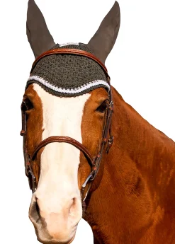 JPC EQUESTRIAN Equine Couture™ Fly Bonnet with Piping and Crystals Sale