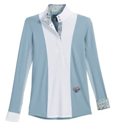 ESSEX CLASSICS Danny & Ron’s Ladies’ Luna Long Sleeve Shirt Blue/Dogs