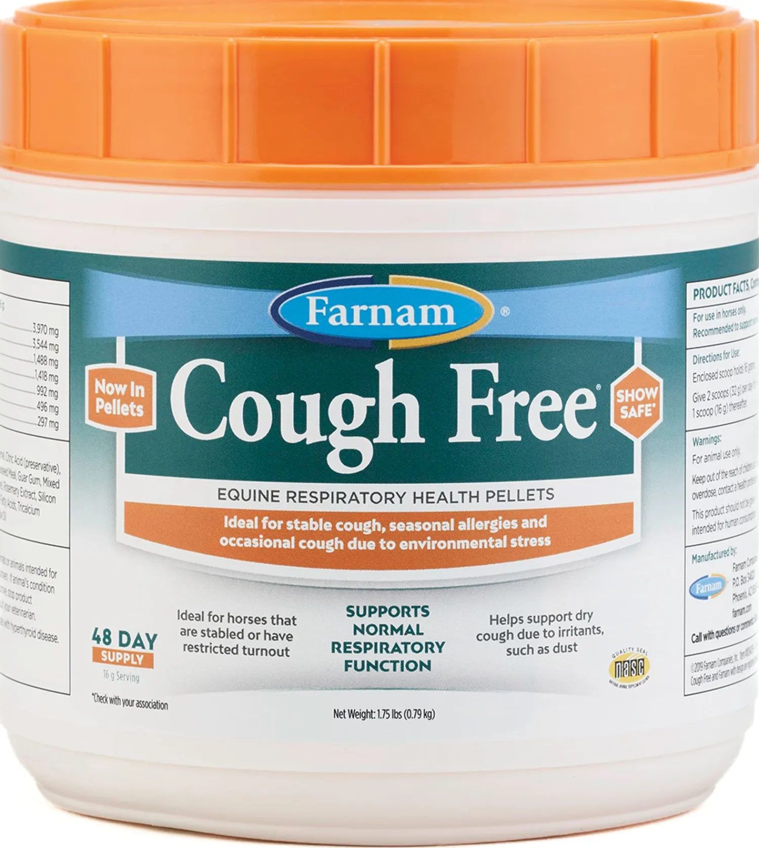 ANIMAL HEALTH INT Farnam® Cough Free® Equine Respiratory Health Pellets New