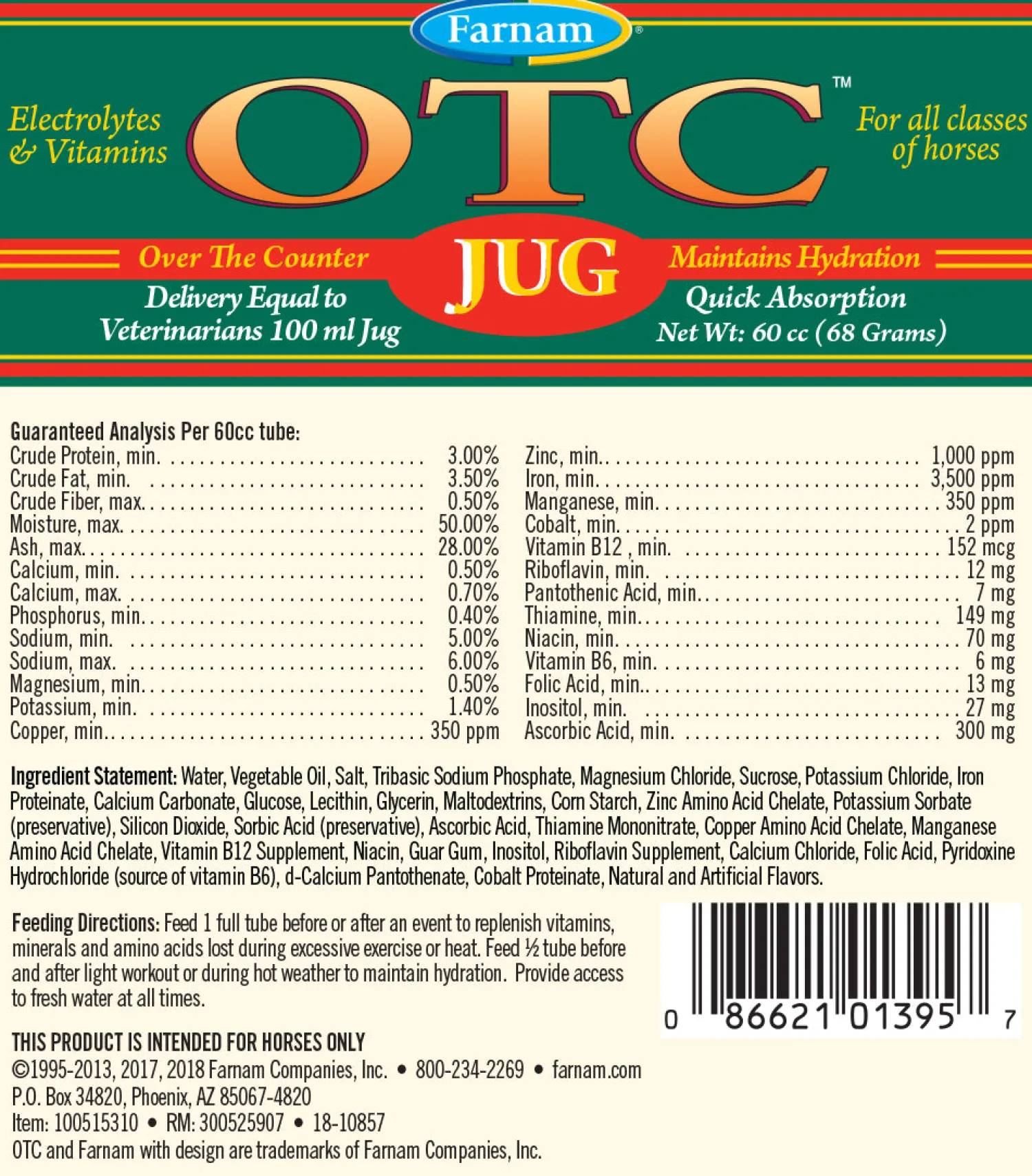 ANIMAL HEALTH INT Farnam® OTC Jug™ Paste Hot