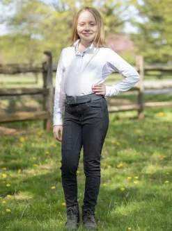 FITS RIDING FITS® Girls’ Denim Tread Knee-Patch Breech Onyx Clearance