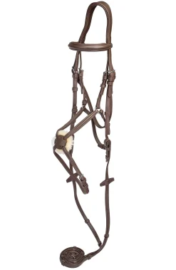 JPC EQUESTRIAN Henri de Rivel Kushy Plain Raised Figure-8 Bridle Havana Best