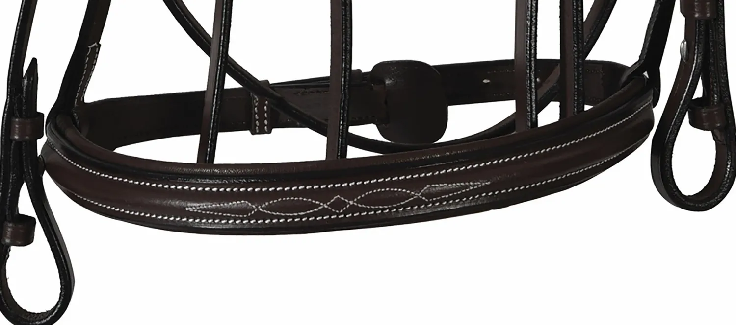 JPC EQUESTRIAN Henri de Rivel Pro Mono Crown Fancy-Stitched Padded Bridle with Laced Reins Hot