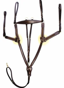 JPC EQUESTRIAN Henri de Rivel Pro 5-Point Elastic Breastplate Martingale with Running Attachment