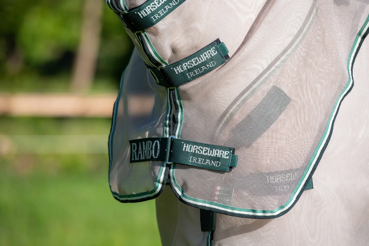 HORSEWARE ® Ireland Rambo® Fly Buster™ Fly Sheet with No-Fly Zone™ Oatmeal/Sage Outlet