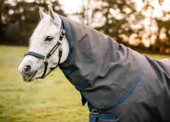 HORSEWARE ® Ireland Rhino® Plus HexStop Vari-Layer® 250 Gram Medium-Weight Turnout Blanket Grey/Indigo/Navy Outlet
