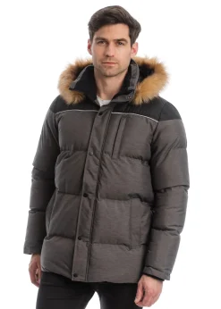 HORSEWARE ® Unisex Padded Parka with Removable Hood Black Melange Hot