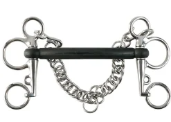EQUINAVIA Horze Rubber Mullen Mouth Pelham Bit Black