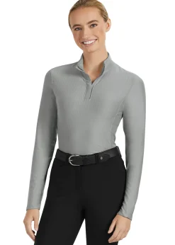KIRSCH IconEQ™ Ladies’ Dillon Long Sleeve Shirt Grey Herringbone Hot