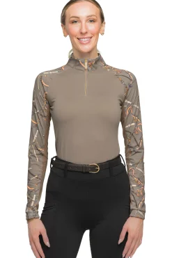 KASTEL DENMARK Ladies’ Betty Raglan Long Sleeve Shirt Taupe Belts Clearance