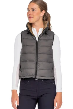 KASTEL DENMARK Ladies’ Contessa Reversible Quilted Vest Camel/Slate