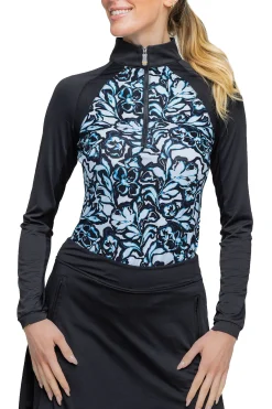 KASTEL DENMARK Ladies’ Dominique Raglan Long Sleeve Shirt Blue Floral Clearance