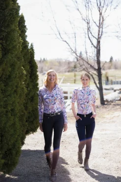 KASTEL DENMARK Ladies’ Gene Paintbrush Floral Long Sleeve Shirt Blush Clearance