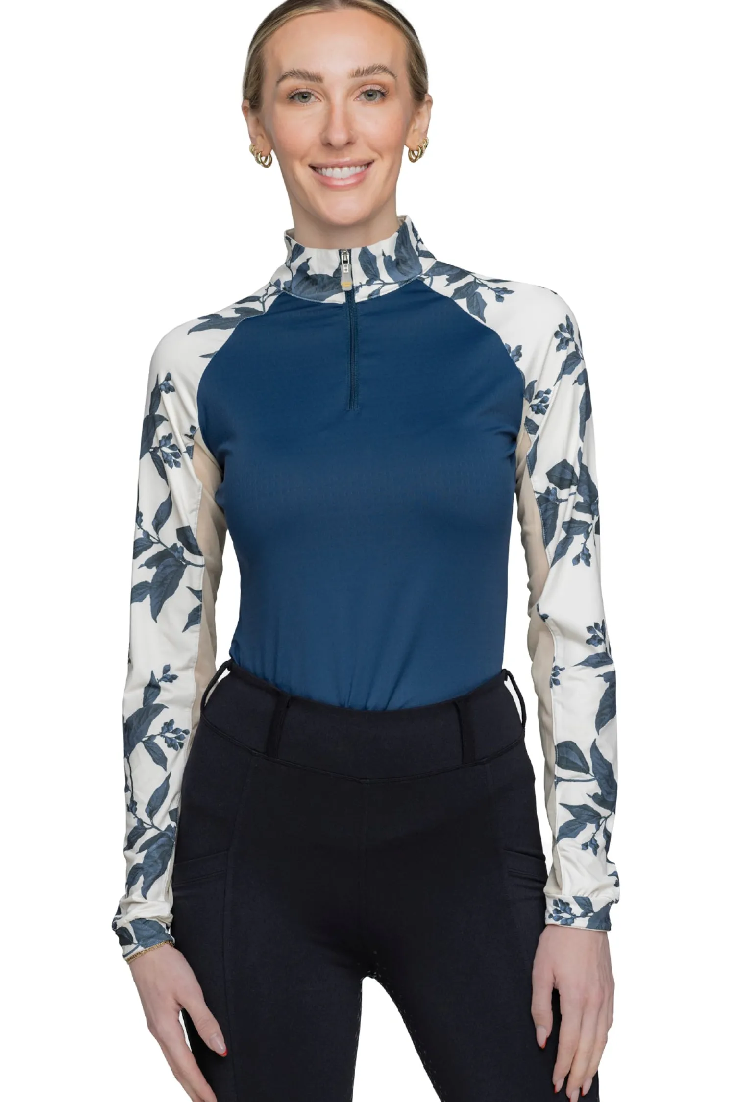 KASTEL DENMARK Ladies’ Michonne Long Sleeve Shirt Indigo Lithograph Leaf