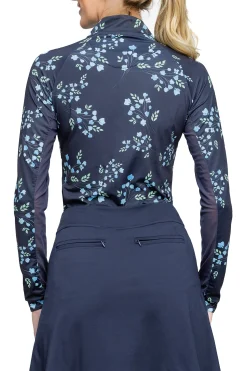 KASTEL DENMARK Ladies’ Piper Long Sleeve Shirt Navy Rosebuds Hot