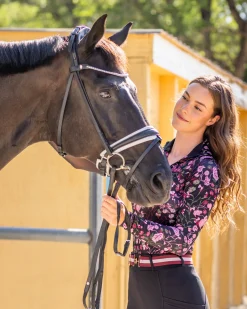 KASTEL DENMARK Ladies’ Quarter-Zip Modern Begonias Long-Sleeve Shirt - 