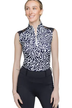 KASTEL DENMARK Ladies’ Rue Sleeveless Shirt Black/White Climbing Vine Hot