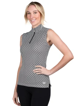 KASTEL DENMARK Ladies’ Vera Sleeveless Shirt Black White Geo Best