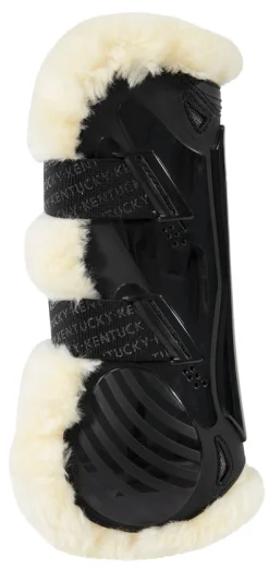KENTUCKY HORSEWEAR  Vegan Sheepskin Elastic Tendon Boots with Bamboo Black New