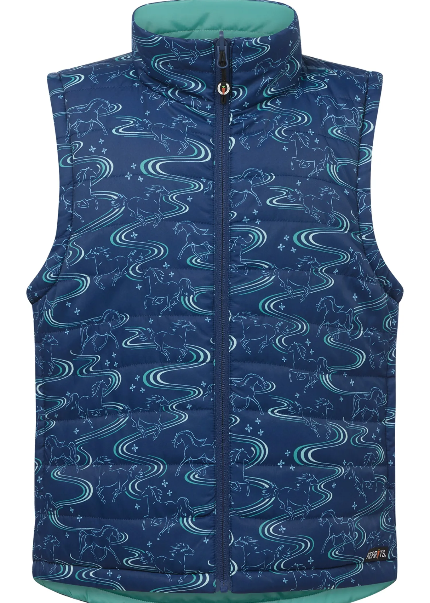 KERRITS ® Kids' Ride The Wind Reversible Quilted Vest Lapis/Aqualuxe Discount