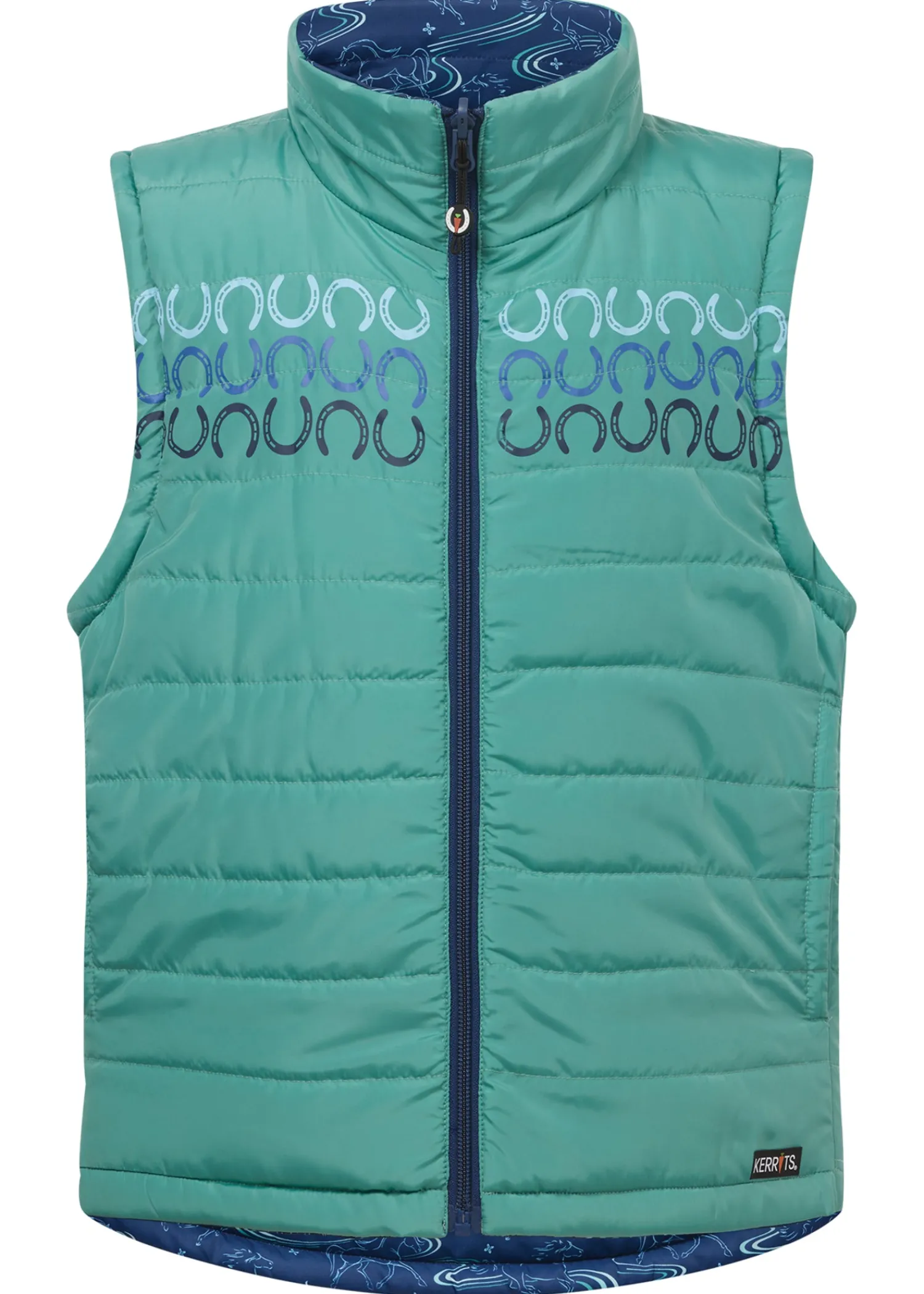 KERRITS ® Kids' Ride The Wind Reversible Quilted Vest Lapis/Aqualuxe Discount