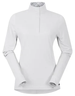 KERRITS ® Ladies’ Petite Encore Long Sleeve Show Shirt White/Lucky Diamond Sale
