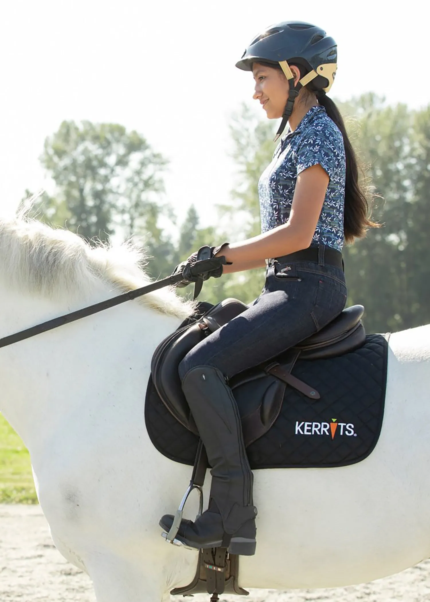 KERRITS Kids’ Stretch Knee-Patch Breech Denim New