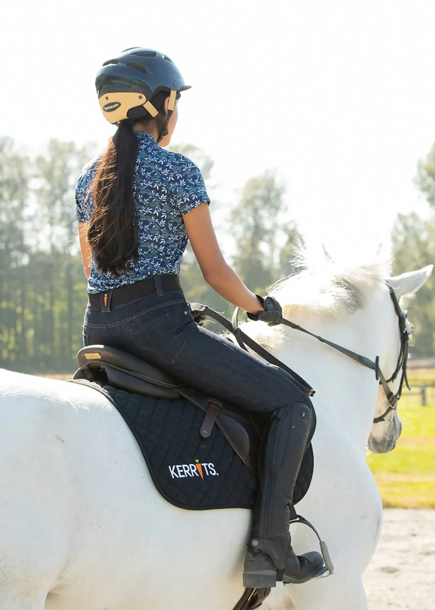 KERRITS Kids’ Stretch Knee-Patch Breech Denim New