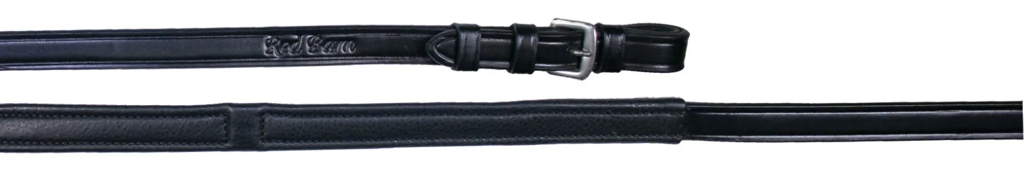KL SELECT Notched Leather Reins Black Clearance
