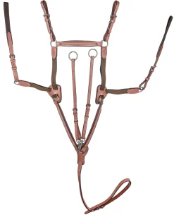 JPC EQUESTRIAN Laureate by Henri de Rivel Raised Fancy-Stitched 5-Point Breastplate with Running Attachment Oakbark